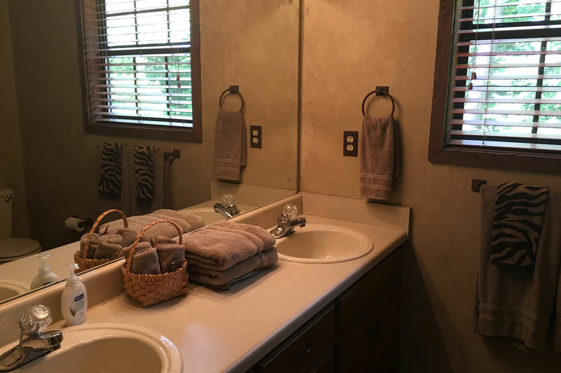 Bathroom 3 – Upstairs en suite – Double Vanity and Shower